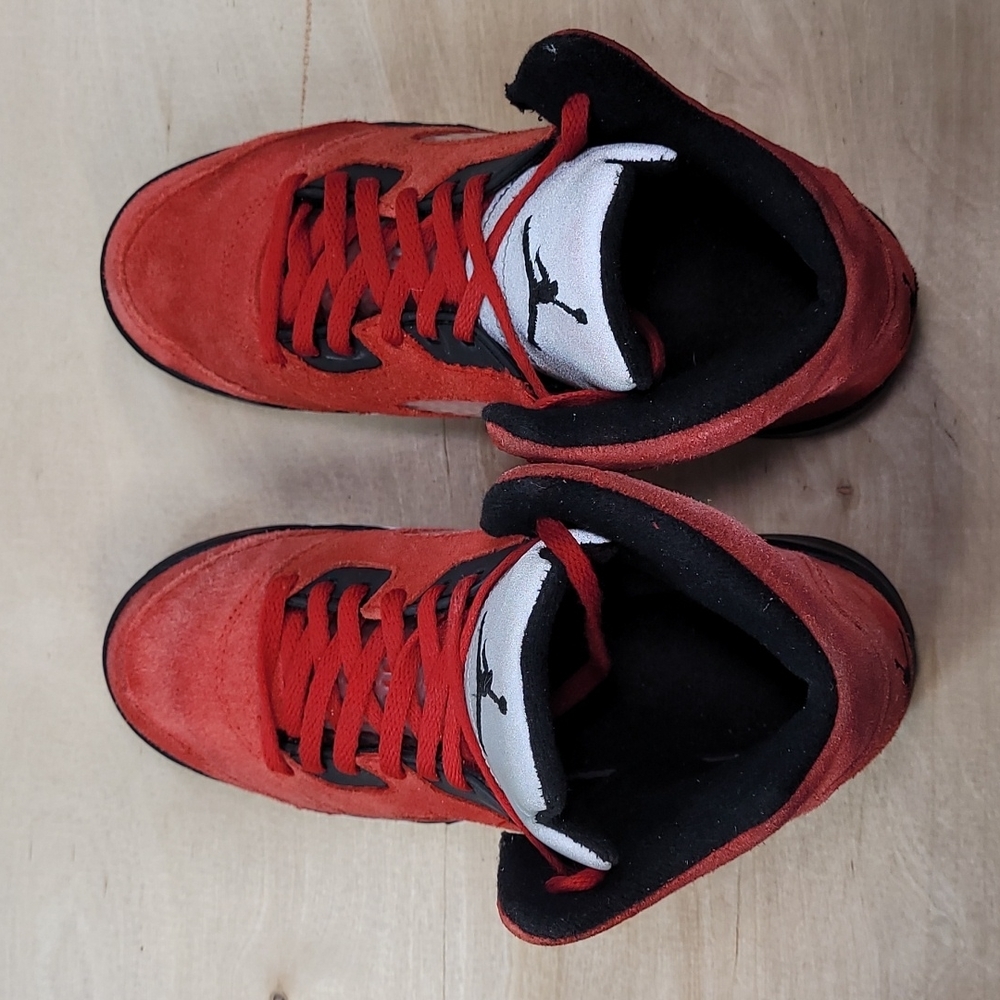Nike Air Jordan 5 Retro Raging Bull Red Toro Bravo 2021 Suede Shoes 440889-600 - Picture 8 of 9